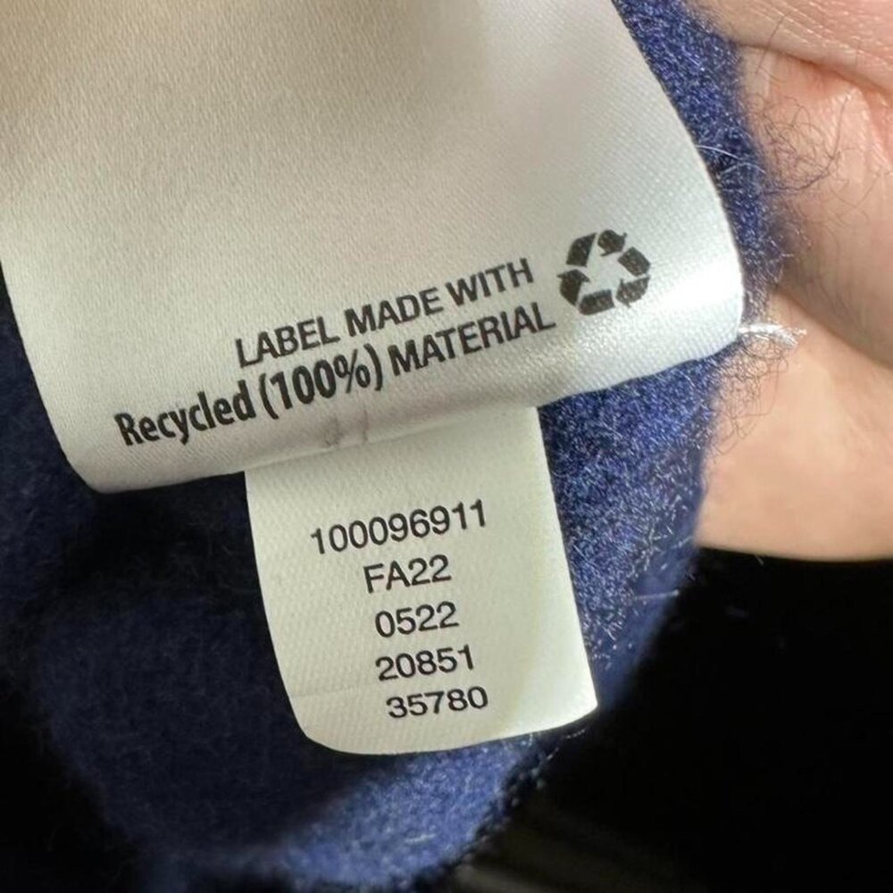 Charter Club Pure 100% Cashmere Navy Full Zip Hooded Sweater Jacket Cardigan Med - Picture 5 of 7